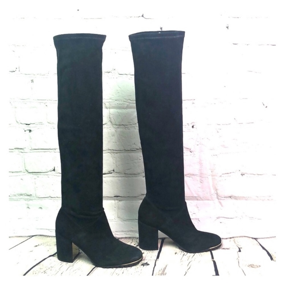 Rachel Zoe Black Suede OTK Boots - Picture 3 of 8